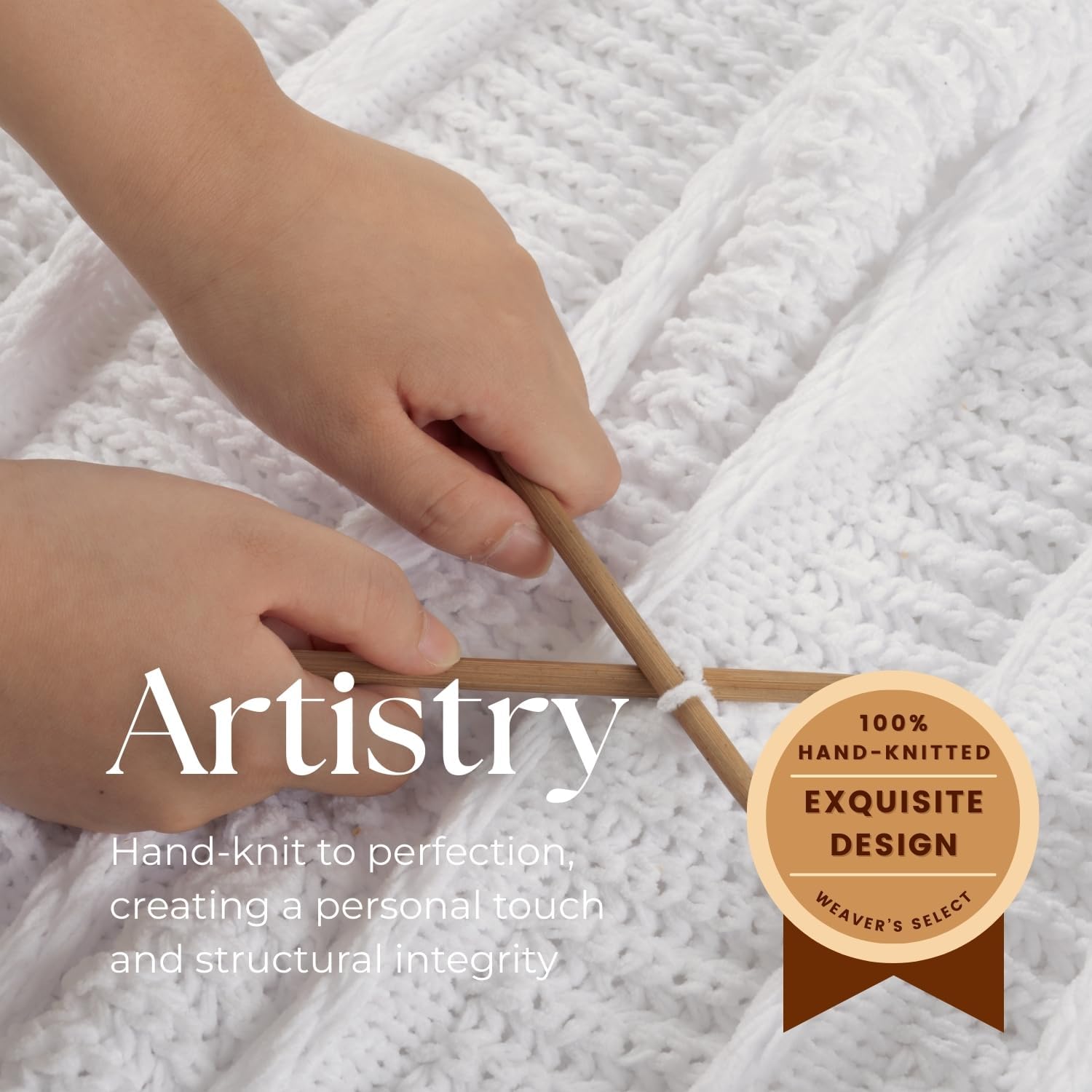 Boho Knitted Chenille Blanket with Tassels - Lightweight & Soft All-Season Throw - 3D Classic Pattern for Living Room Bedroom Couch, Cloud White, King 90"x108"
