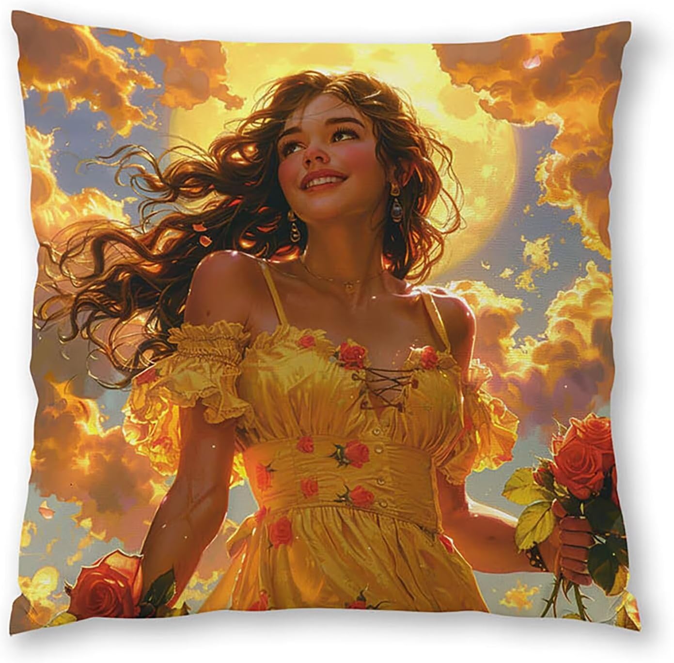 Woman Pillow Covers 30x30 inch, Grey Throw Pillow Covers, Set of 4 Outdoor Decorative Soft Velvet, Double-Sided Designs for Home Decor Living Room Decor, Gifts (Pillow Inserts Not Included) 4-4973