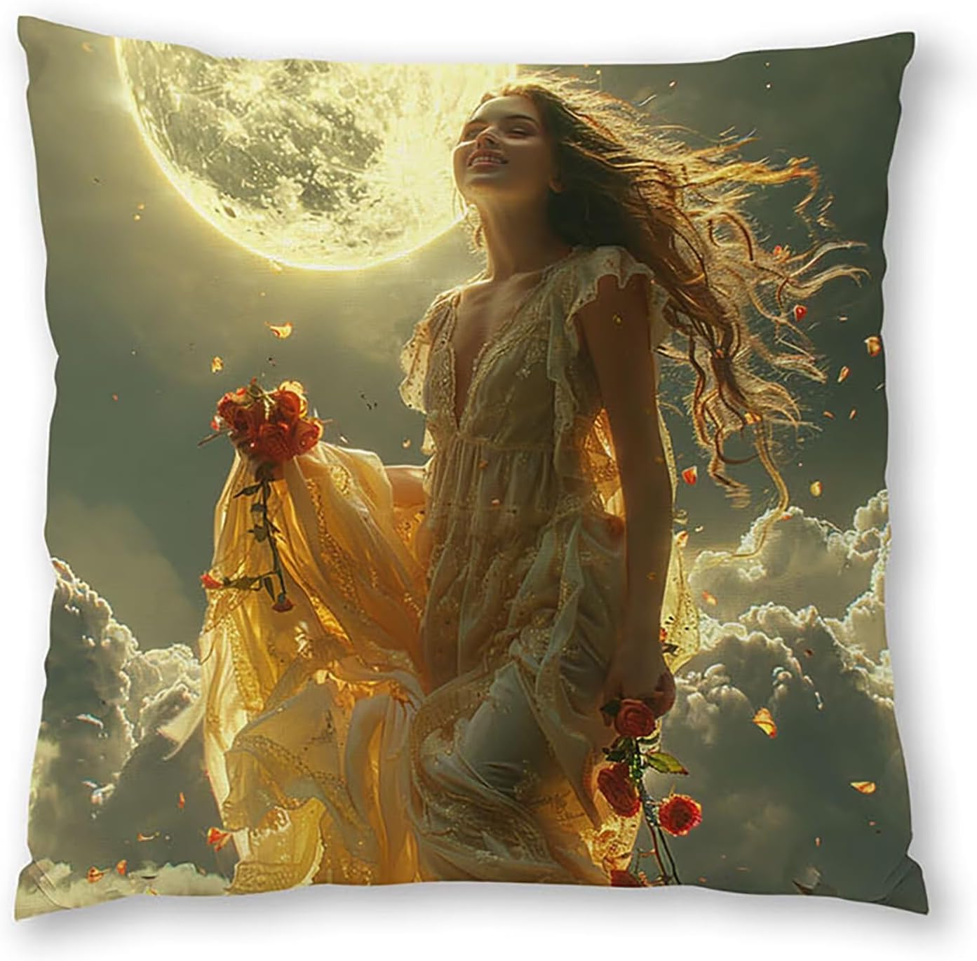 Woman Pillow Covers 30x30 inch, Grey Throw Pillow Covers, Set of 4 Outdoor Decorative Soft Velvet, Double-Sided Designs for Home Decor Living Room Decor, Gifts (Pillow Inserts Not Included) 4-4973