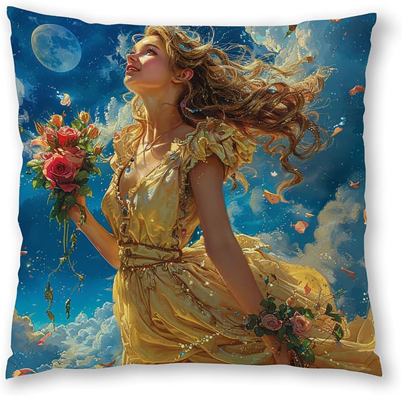 Woman Pillow Covers 30x30 inch, Grey Throw Pillow Covers, Set of 4 Outdoor Decorative Soft Velvet, Double-Sided Designs for Home Decor Living Room Decor, Gifts (Pillow Inserts Not Included) 4-4973