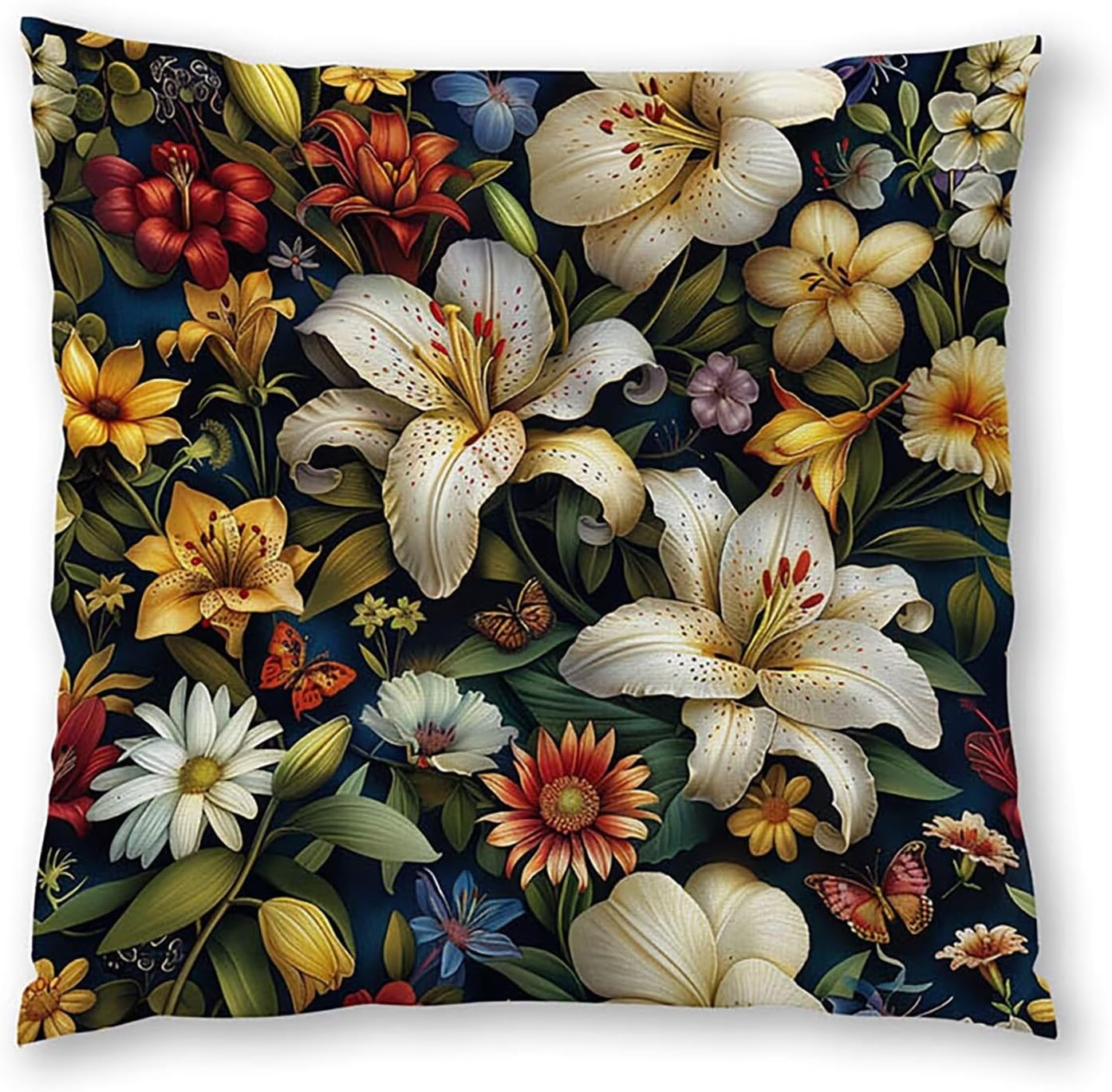 Flower Pillow Covers 30x30 inch, Color Throw Pillow Covers, Set of 4 Outdoor Decorative Soft Velvet, Double-Sided Designs for Home Decor Living Room Decor, Gifts (Pillow Inserts Not Included) 7-2879