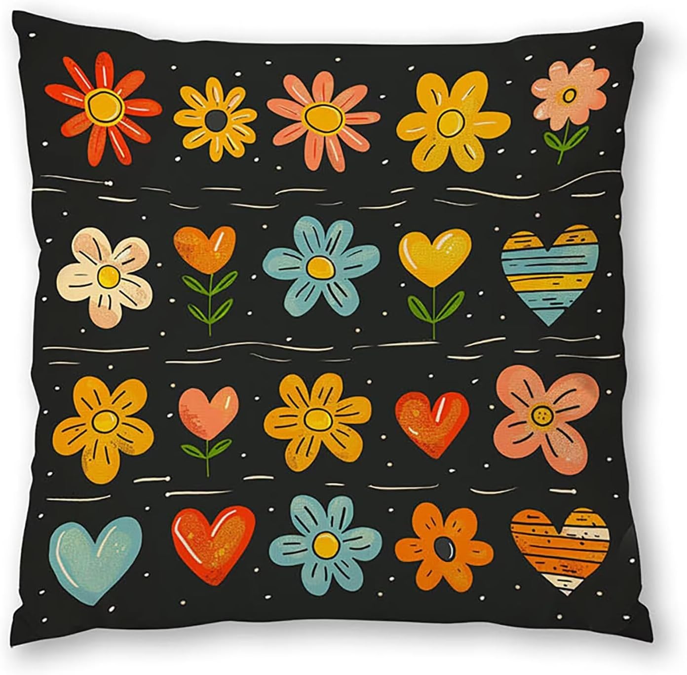 Simple Pillow Covers 30x30 inch, Black Throw Pillow Covers, Set of 4 Outdoor Decorative Soft Velvet, Double-Sided Designs for Home Decor Living Room Decor, Gifts (Pillow Inserts Not Included) H-8682