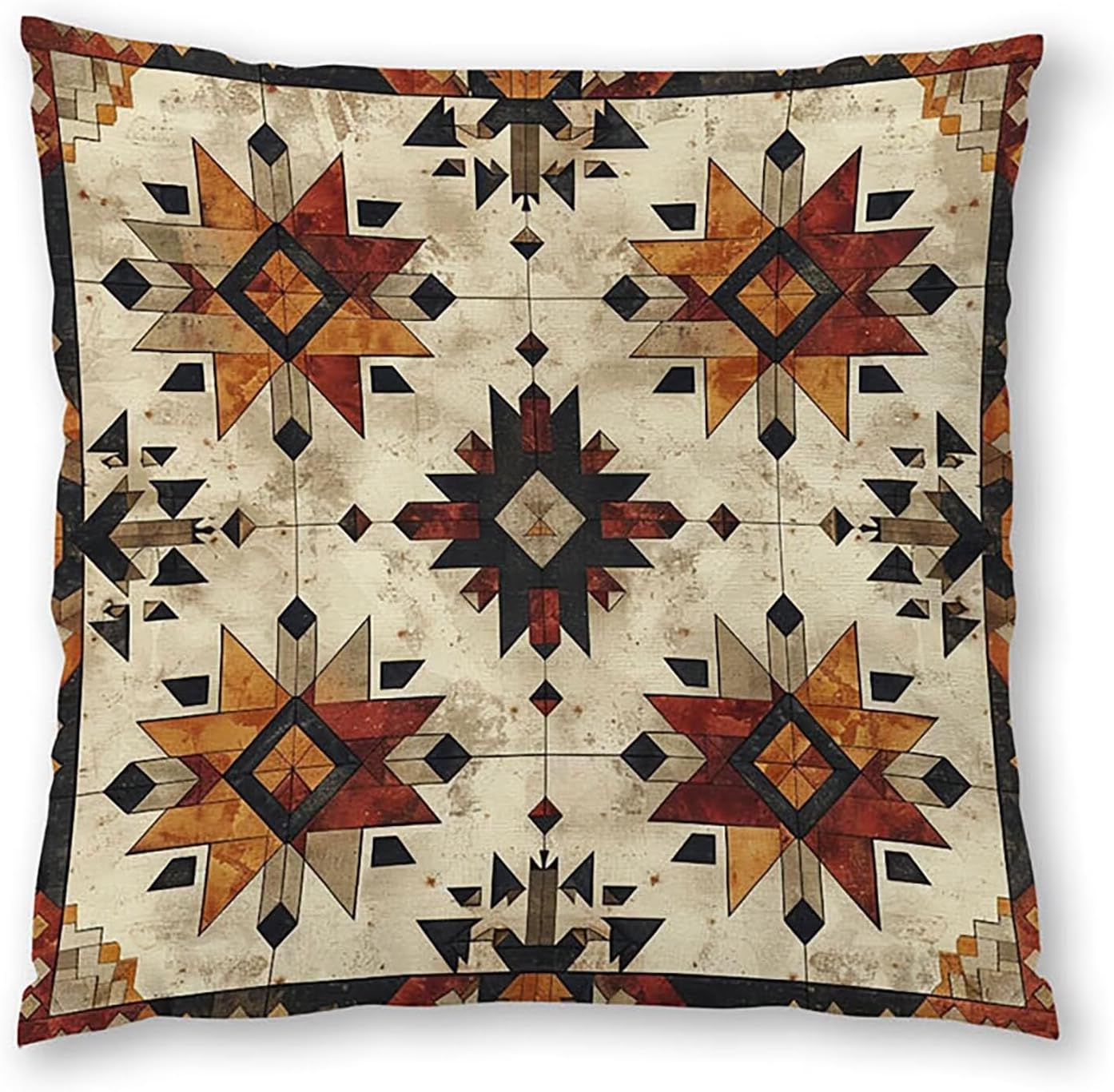 Bohemia Pillow Covers 30x30 inch, Rust color Throw Pillow Covers, Set of 4 Outdoor Decorative Soft Velvet, Double-Sided Designs for Home Decor Living Room Decor (Pillow Inserts Not Included) 9-6765