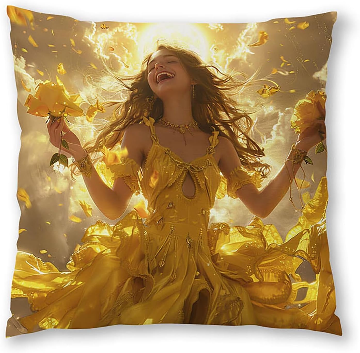 Woman Pillow Covers 30x30 inch, Grey Throw Pillow Covers, Set of 4 Outdoor Decorative Soft Velvet, Double-Sided Designs for Home Decor Living Room Decor, Gifts (Pillow Inserts Not Included) 4-4973