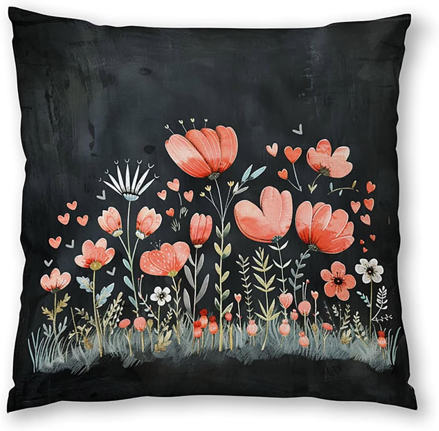 Simple Pillow Covers 30x30 inch, Black Throw Pillow Covers, Set of 4 Outdoor Decorative Soft Velvet, Double-Sided Designs for Home Decor Living Room Decor, Gifts (Pillow Inserts Not Included) H-8682