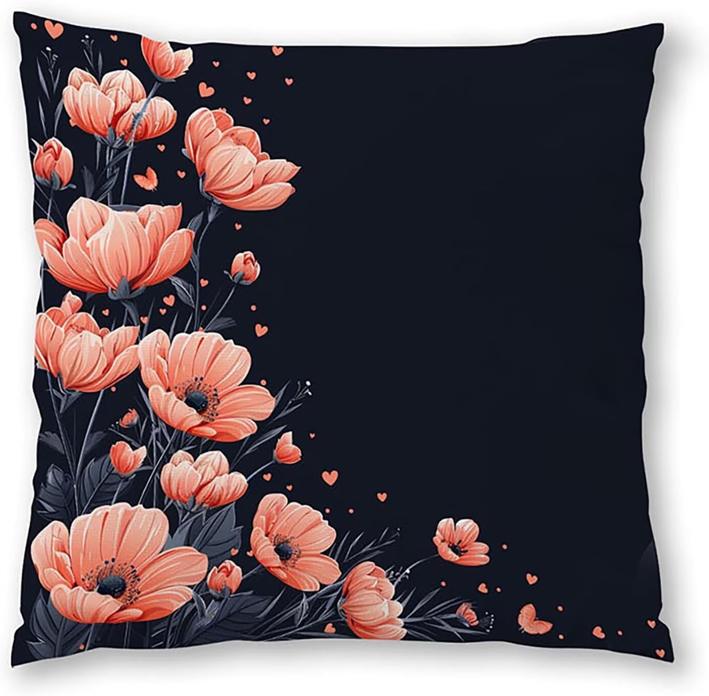 Simple Pillow Covers 30x30 inch, Black Throw Pillow Covers, Set of 4 Outdoor Decorative Soft Velvet, Double-Sided Designs for Home Decor Living Room Decor, Gifts (Pillow Inserts Not Included) H-8682