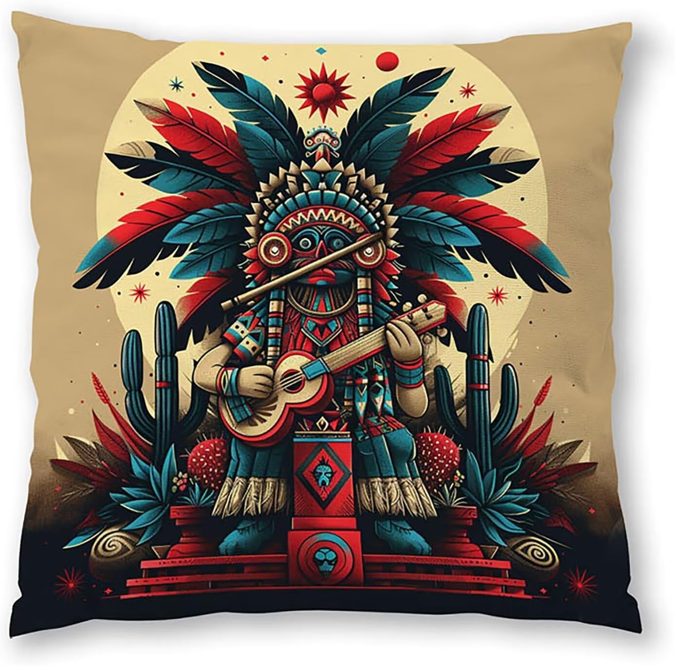 Abstract Pillow Covers 30x30 inch, Cream Color Throw Pillow Covers, Set of 4 Outdoor Decorative Soft Velvet, Double-Sided Designs for Home Decor Living Room Decor (Pillow Inserts Not Included) 8-3682