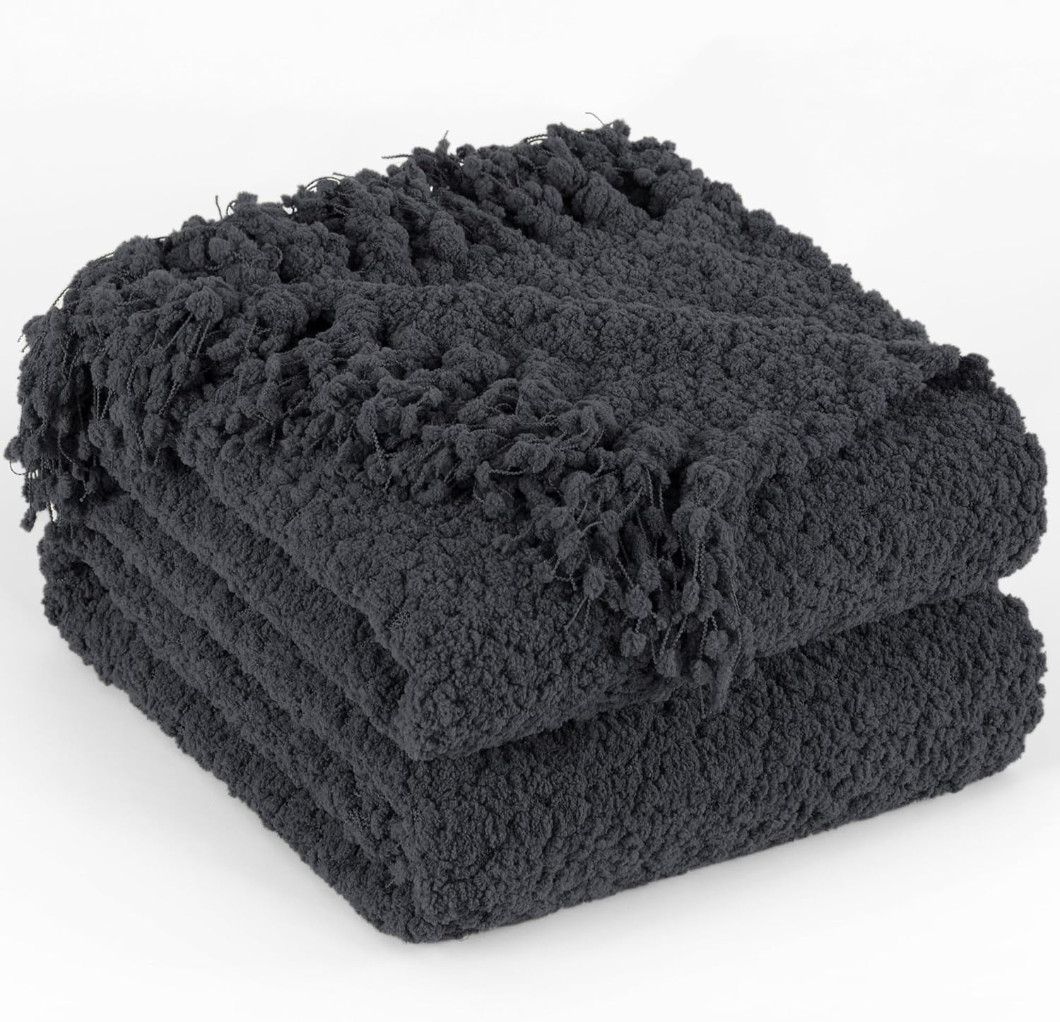 Throw Blanket for Couch, Taupe Tan Luxury Knitted Throws 60"x80", Textured Blankets with Handmade Fringe Tassels for Bed Sofa Decorative, Chunky Soft Farmhouse Boho Home Decor