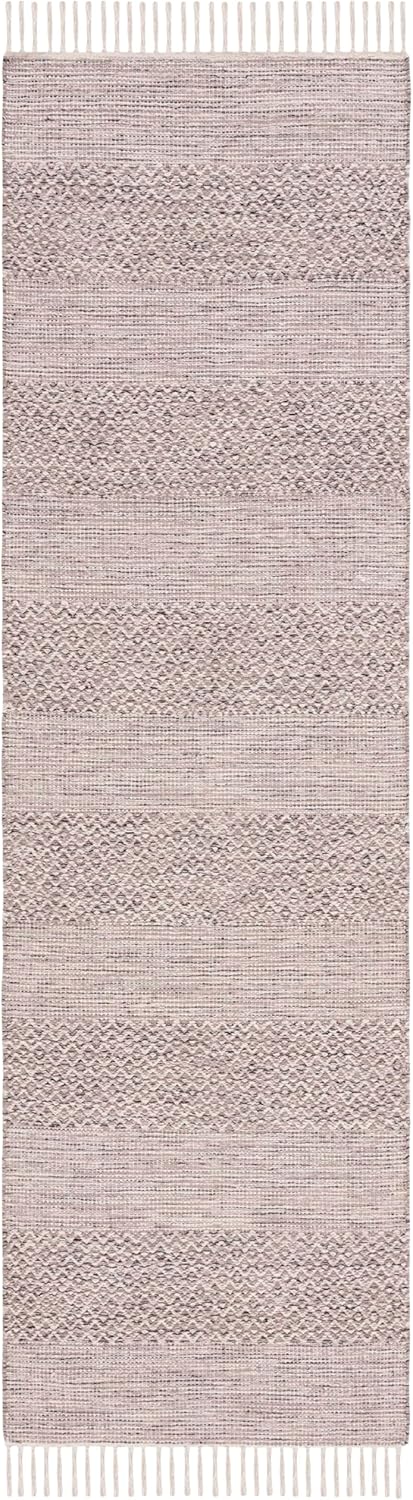 SAFAVIEH Montauk Collection Area Rug - 6' x 9', Ivory & Steel Grey, Handmade Flat Weave Boho Farmhouse Cotton Tassel Fringe, Ideal for High Traffic Areas in Living Room, Bedroom (MTK330M)