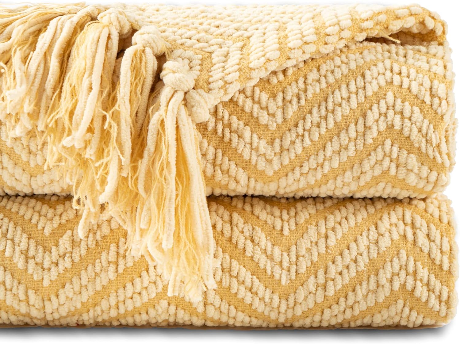 BATTILO HOME Beige Throw Blanket for Couch, Knitted Beige Throw for Bed, Neutral Throw Blankets Tan Throw Blanket for Room Decor Housewarming Gifts, 50" x 60"