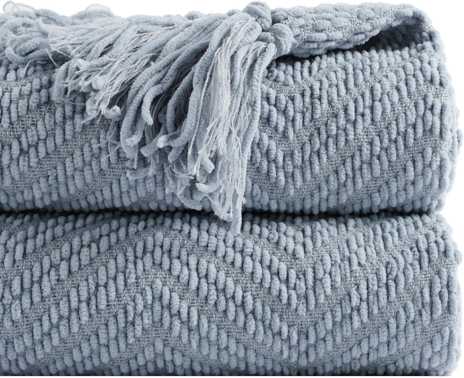 BATTILO HOME Beige Throw Blanket for Couch, Knitted Beige Throw for Bed, Neutral Throw Blankets Tan Throw Blanket for Room Decor Housewarming Gifts, 50" x 60"