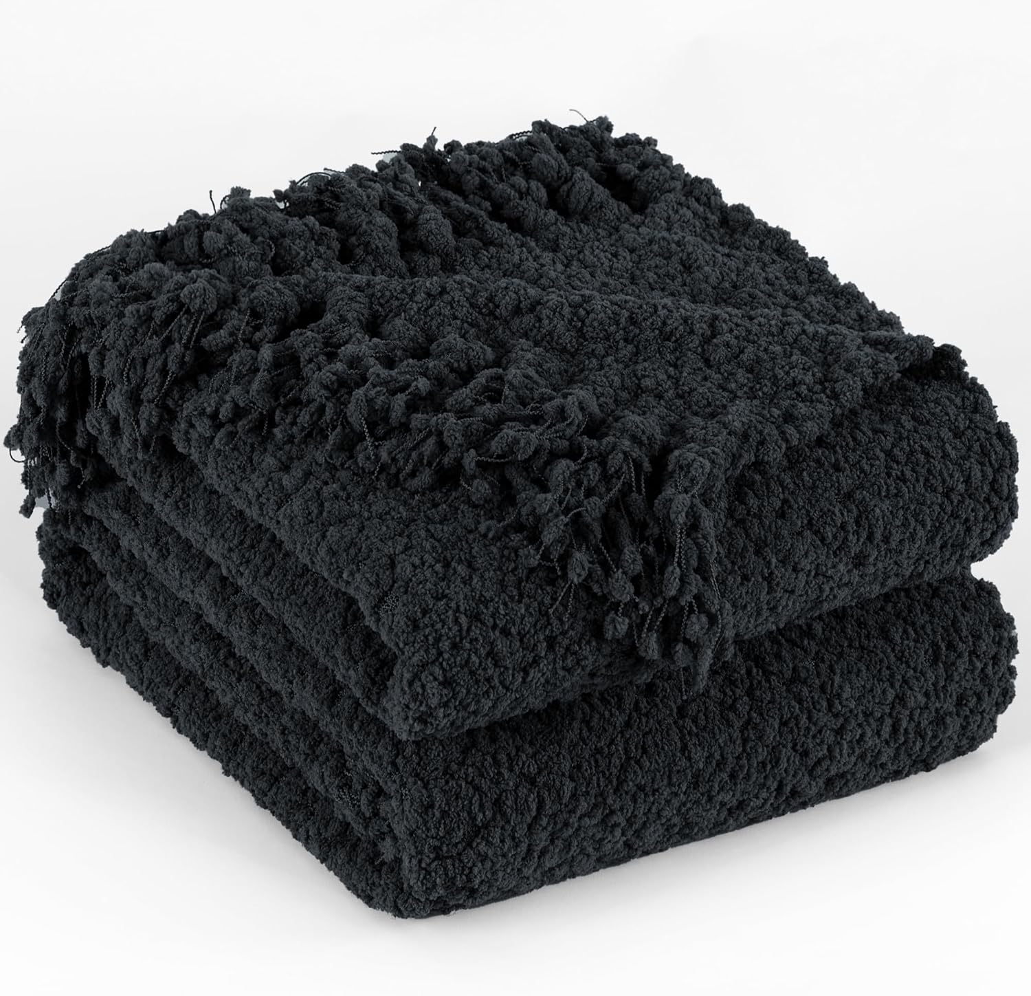 Throw Blanket for Couch, Taupe Tan Luxury Knitted Throws 60"x80", Textured Blankets with Handmade Fringe Tassels for Bed Sofa Decorative, Chunky Soft Farmhouse Boho Home Decor