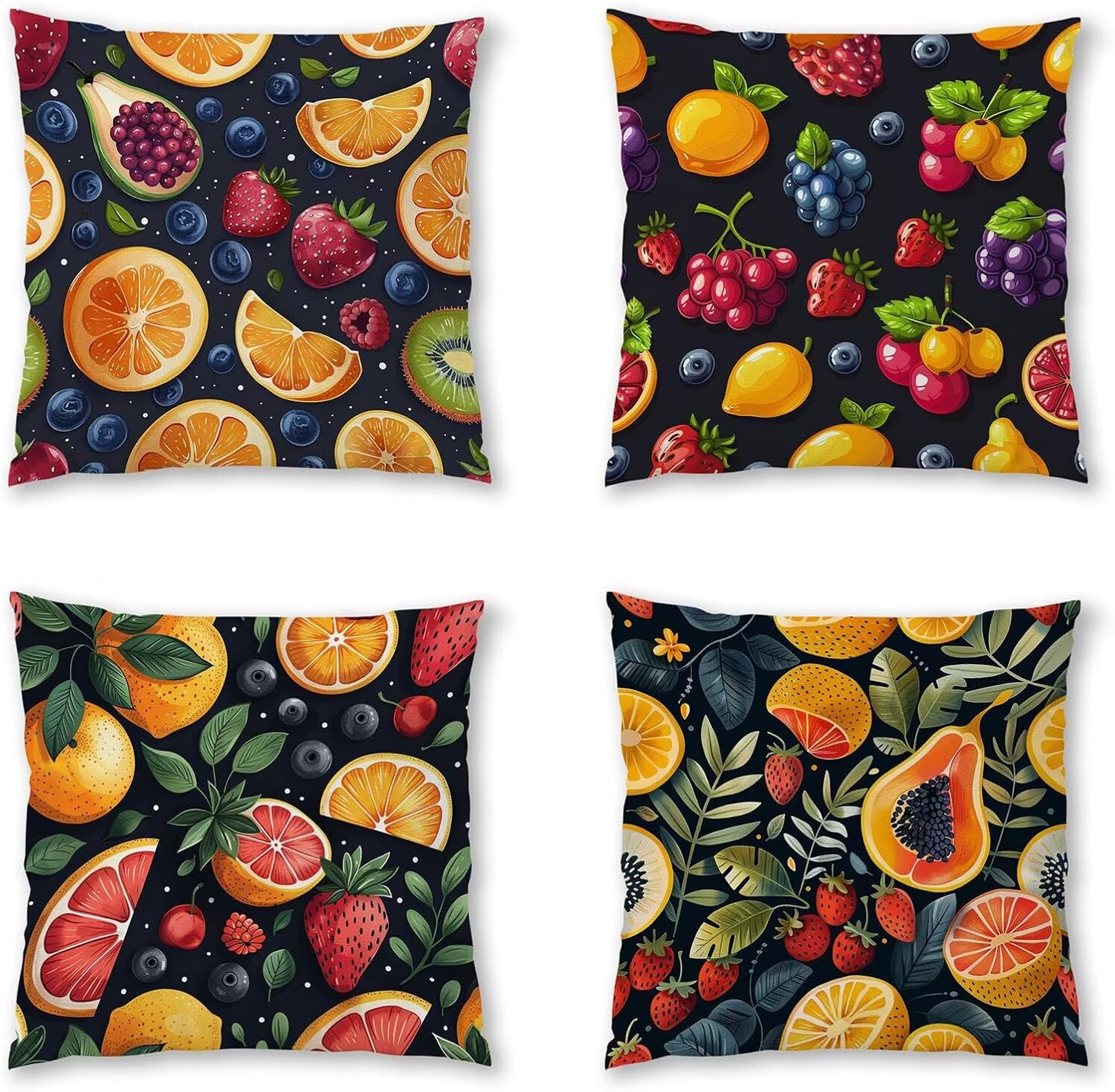 Simple Pillow Covers 30x30 inch, Color Throw Pillow Covers, Set of 4 Outdoor Decorative Soft Velvet, Double-Sided Designs for Home Decor Living Room Decor, Gifts (Pillow Inserts Not Included) 7-7278