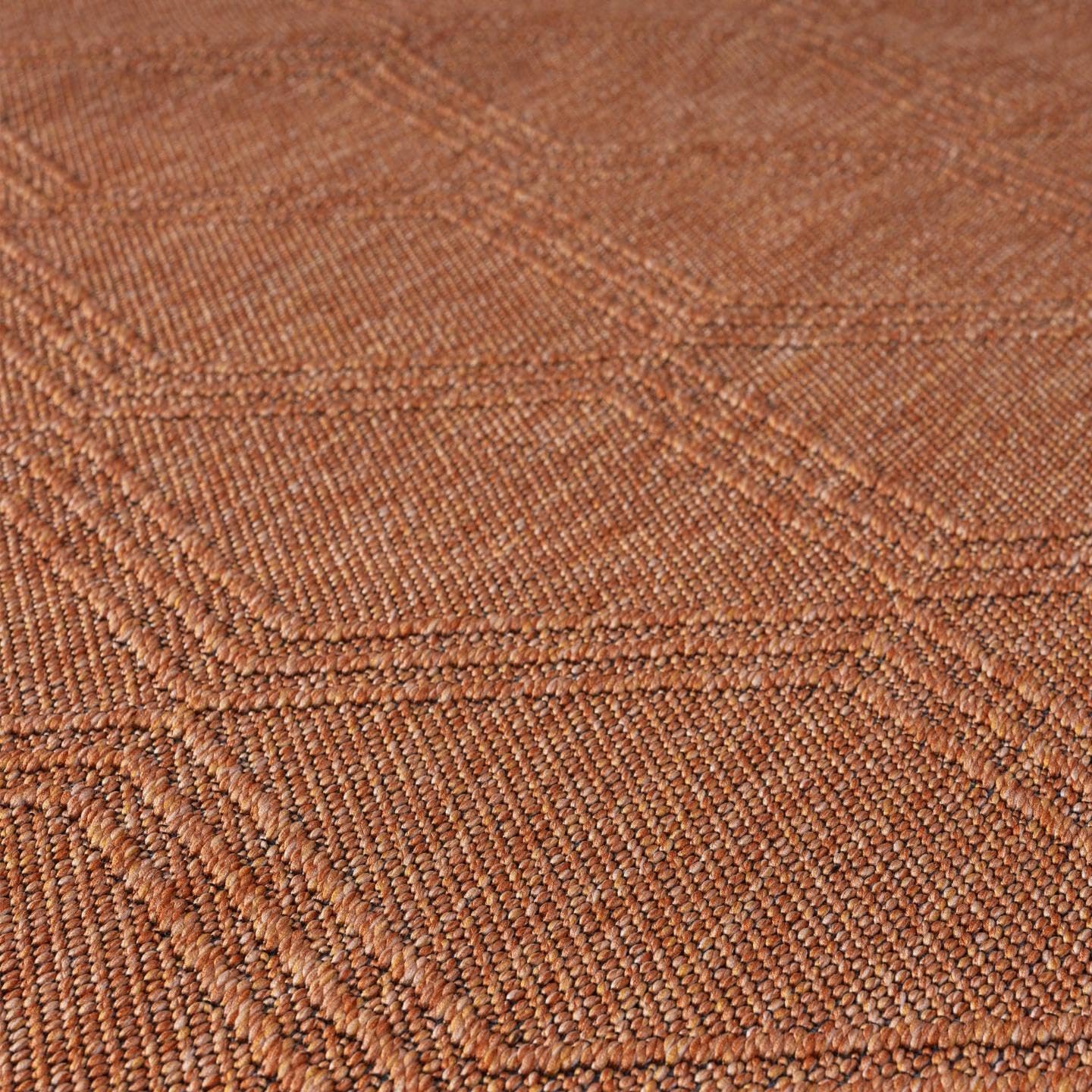 LUXE WEAVERS Modern Farmhouse Orange 8x10 Washable Area Rug, Anti-Slip Diamond Pattern Carpet