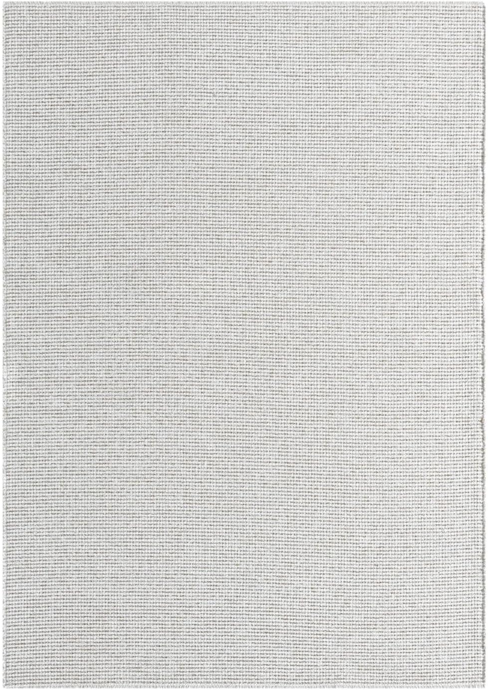 LUXE WEAVERS Machine Woven Two-Tone Beige White 8x10 Area Rug, Indoor Stain-Resistant Fringed Carpet