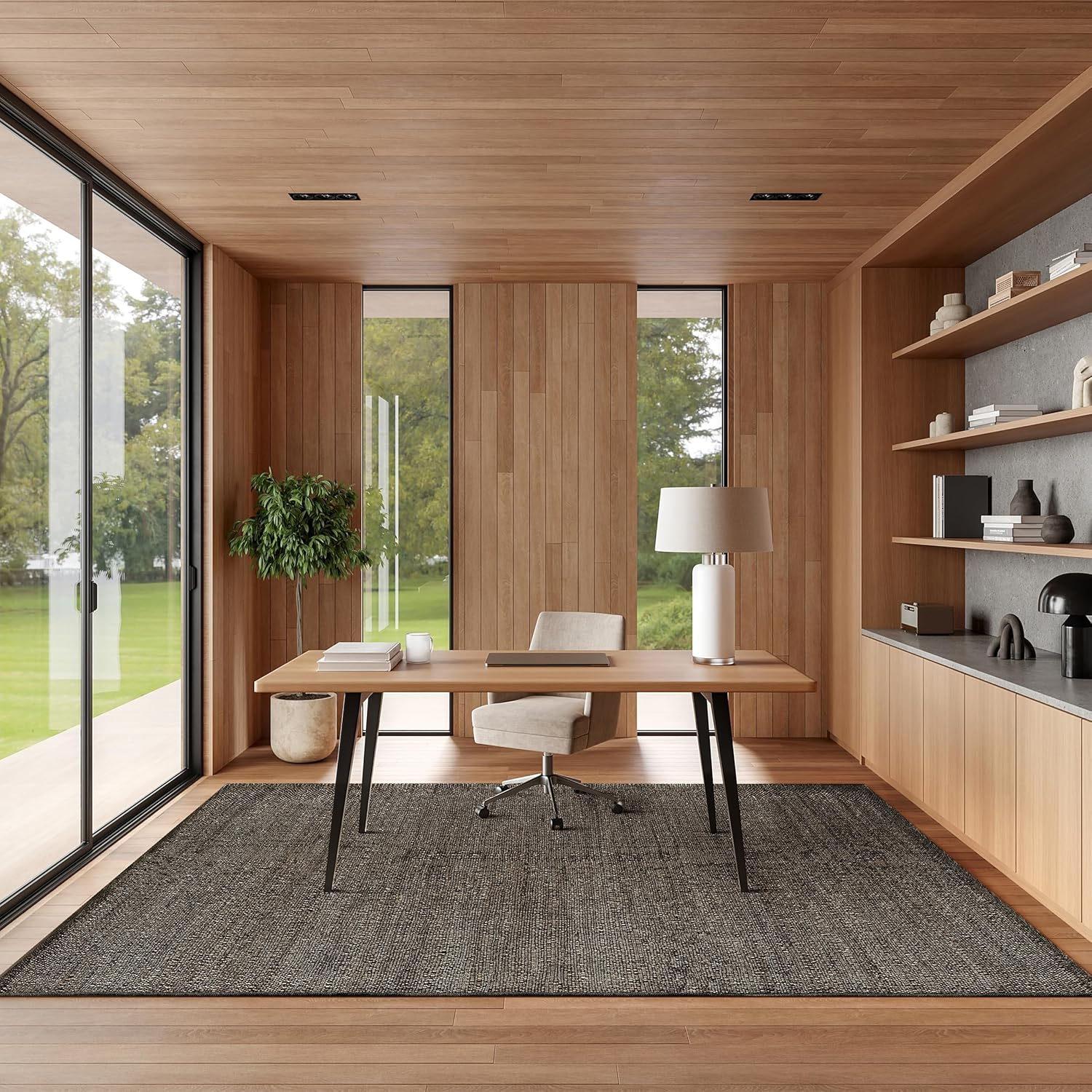 nuLOOM 6x9 Elfriede Jute & Cotton Hand Woven Area Rug, Natural, Solid Rustic Farmhouse Style, Weaved Design, Natural Fiber, For Bedroom, Living Room, Dining Room, Hallway, Office, Entryway