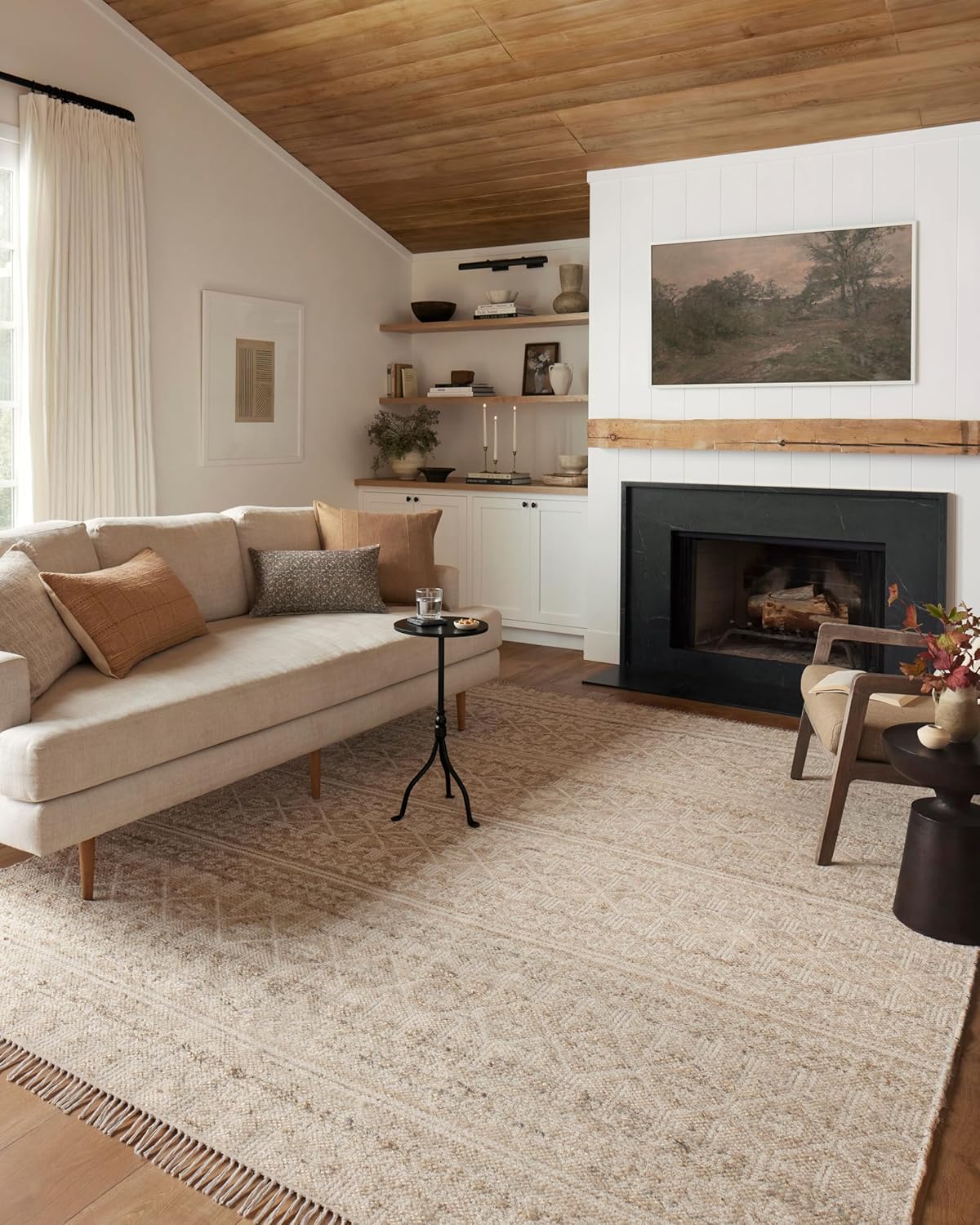 Loloi Angela Rose Rivers Collection RIV-03 Sand/Ivory 8'-6" x 11'-6" Reversible Area Rug